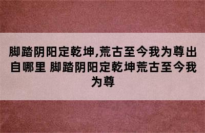 脚踏阴阳定乾坤,荒古至今我为尊出自哪里 脚踏阴阳定乾坤荒古至今我为尊